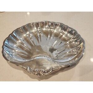 Poole 369 Georgian Footed Clam Serving Dish 12"x11"  American Sterling Silver